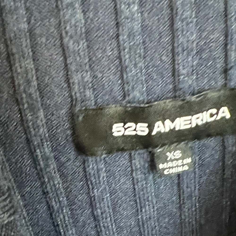 525 America Dark Blue Ribbed Knit Top - Picture 2 of 3